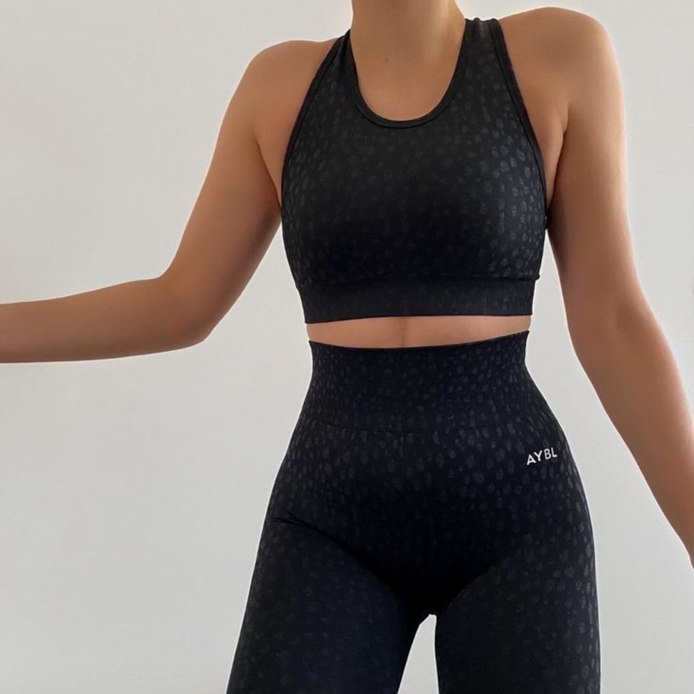 Be Aybl black speckled leggings sports bra